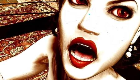 big Vampwoman big boobs sucking