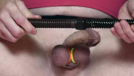 CBT ten needles in my balls, deep anal toy through a tunnel plug, cumshot and ESTIM into the testicles
