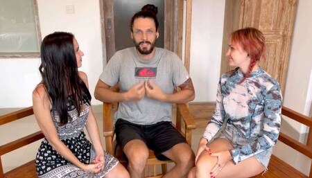 He is getting his hard cock sucked by his skinny, hot redhead friend