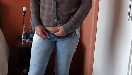 Looking at big cocks I start touching myself standing up, I moan with pleasure asking to be fucked