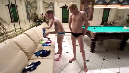 Two Guys with Big Dicks Fucked Each Other in a Sauna and Came on Each Other Part 1