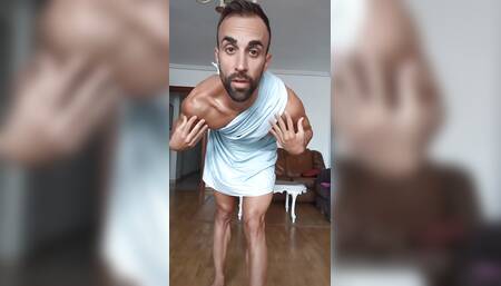 Custom Video for a Fan: Wearing Like a Greek God, Jerking off and Cumming