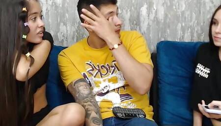 stepsisters suck one time, at home when are alone