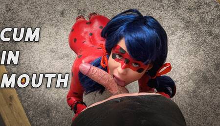 Blowjob and handjob from Ladybug paint cosplay and Cat Noir