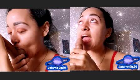 sexy latina does makeup tutorial where she does JOI to teach you how to suck balls and a delicious penis