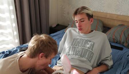 Two Sweet Twinks Seduced Student To Have Big Sex Part 2