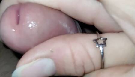 helping hand of stepsister, fucking and cumming in bald pussy decorated with red panties