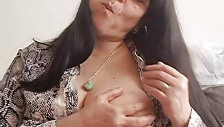 I am a good stepmother who loves to seduce him and show him my hairy pussy