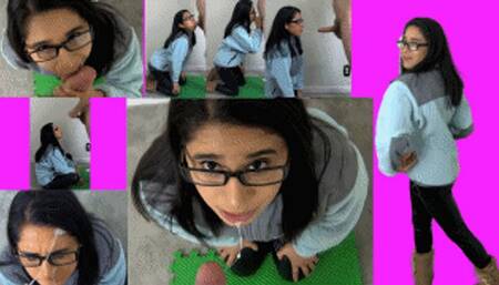 Ski Bunny eRica gets gets a facial in her fleece jacket, shiny leather leggings, and uggs!