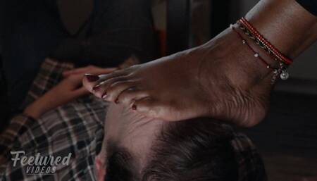 It feels soooo good resting my feet on your face