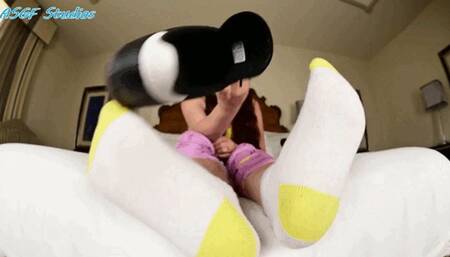 Karly Salinas is the QUEEN OF STENCH! Sneaker sock foot smelling POV - MP4