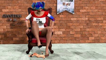 Giantess hot girl trampling high heels, cock balls and face -Punishment CBT inhuman