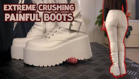 Friend's Sister Crushing Cock and Balls in Giant Platform Boots - Trample, Shoejob, CBT, Trampling, Bootjob