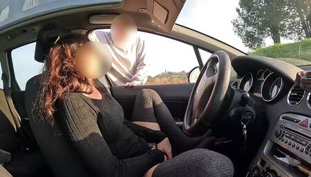 Convince a stranger to touch my wet pussy while taking a walk