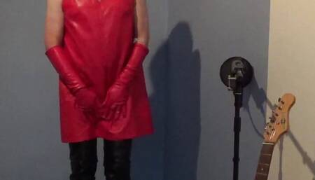 Black and red leather