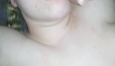 Woke her up and Cum on her smiley face