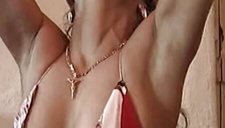 Hot brunette masturbates herself