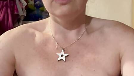 Bouncing Boobies! Naked dancing in full view of the street outside whilst doing housework and tidying up