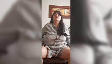 Stepmother showing her horniness to her lover on camera