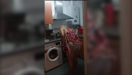 my stepmom in the kitchen