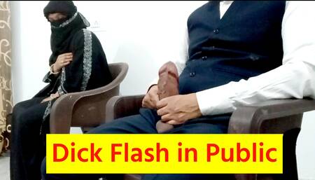 Dick flash in publish in front of muslim girl and fucking her on chair