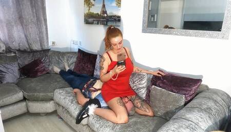 Jennifer Red Dress Straddle Sitting