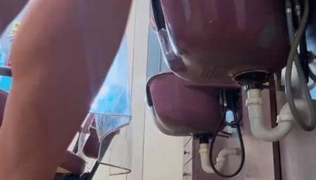 Chores Around The Salon Closeup Calves