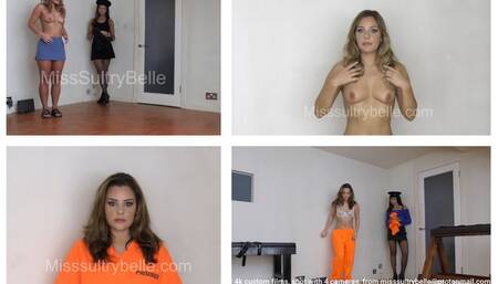 Double discounted clip! A beautiful prisoner is punished (Shot in 4K) and Malaysian frame caning of Kendra (Shot in 4K)