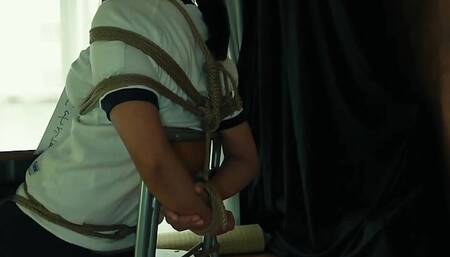 A Girl Is Tied up and Takes a Class with a Vibrator Inserted