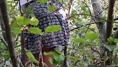 My Cute Step Sis Climbing a Tree while I Watch -No PANTIES No BRA