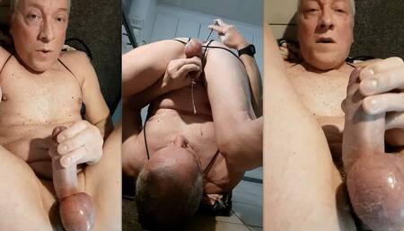 Grandpa Daddy Bondage Dildo Selffacial Cumface Sexshow Eating My Own Cumshot