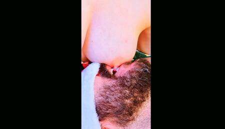 Getting into the Christmas spirit with a nipple orgasm (vertical)