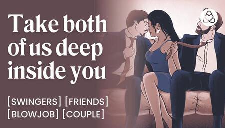 We double penetrate my wife after dinner. Wife sharing. Amateur swingers. Real couple threesome