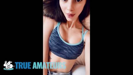 TRUE AMATEURS - Watch SolaZola Use A Big Dildo To Fuck Her Sweet Mouth And Shaved Pussy