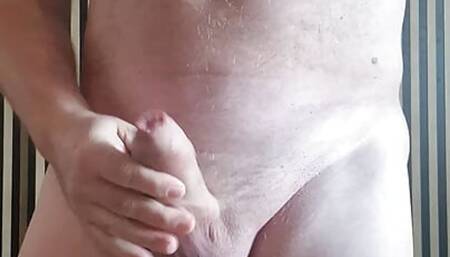 Enjoying my cock and nipples....