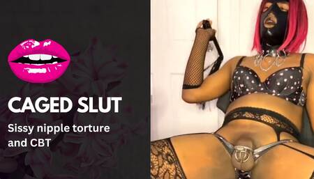 Chastity Caged Sissy Slut Teasing and Flogging BDSM