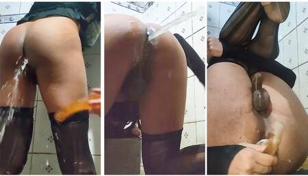 Ass fucking masturbation - anal fountain