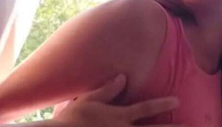 Rough Sex on the Balcony with a Big Booty Latina