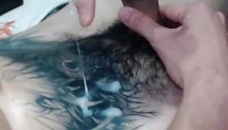 I Cum on My Belly and Then I Swallow All My Milk