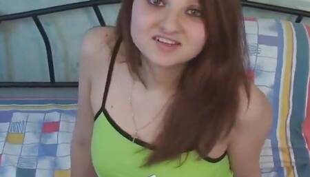 Natalia first time dildo