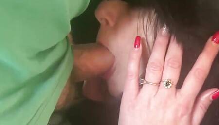 Stepmom Was Face-fucked. Cum on Fluffy Jacket.