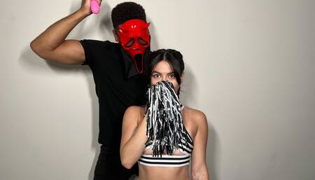 Slutty Cheerleader Megan Mistakes Gets Hoe-lloween Surprise