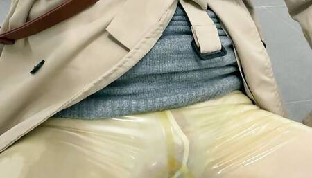 I piss in my knitwear and latex pantyhose and walk around