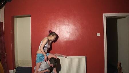 Hannah's Shoulder Ride Blue Skirt