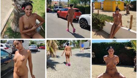 Walking down the city street naked masturbation in public