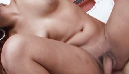 Latina shemale and man take turns fucking anal