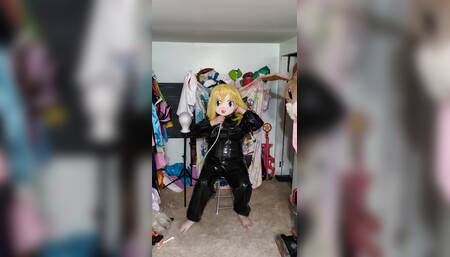 Kigurumi PVC Suit Breathhood and Tube under mask Breathplay