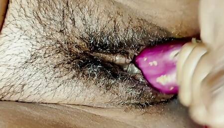Damn, today one of my girlfriends cheated on me, so I also started erasing the memories of his by putting a thick brinjal