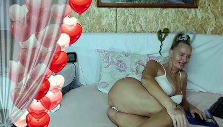 Naughty granny Lukerya shows natural tits