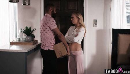 Teen Blonde Cutie Seduces Her Friend's Stepdad